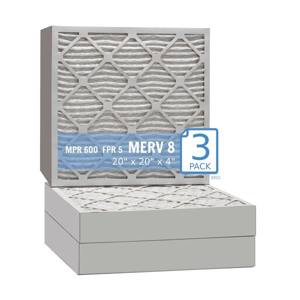 Purolator Air Filter, 20x20x4 Hi-E 40  - MERV 8 (3 Pack) 20x20x4x1 HI (3 Pack)